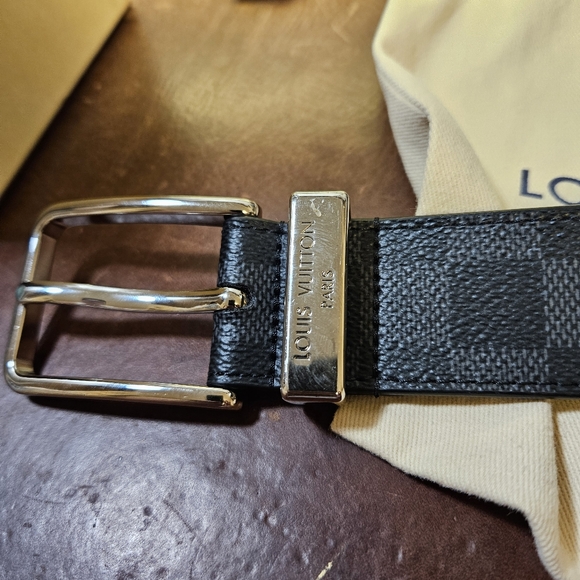 Louis Vuitton Other - Louis Vuitton Men's Damier Graphite Belt 95cm, Size 38